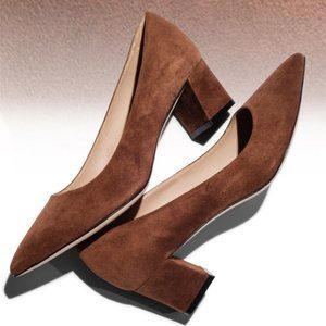 M. Gemi The Dolcetto Suede Heels Luggage 37
